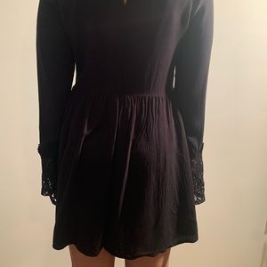 Forever 21 Black Boho Style Bell Sleeve Dress